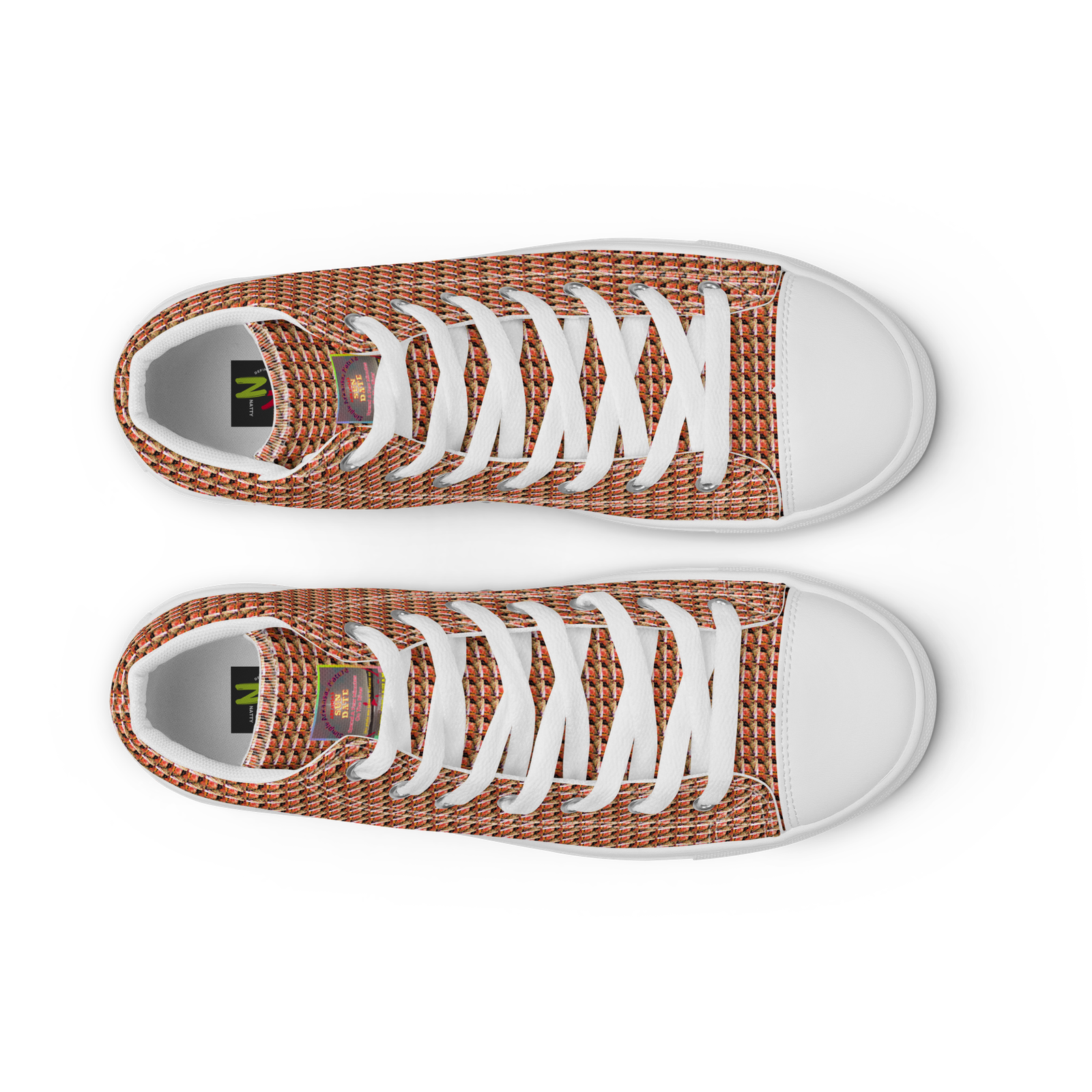 Natty Kicks" Maze Mini -Pattern Duck Men’s High Top Canvas Shoes - Image 4
