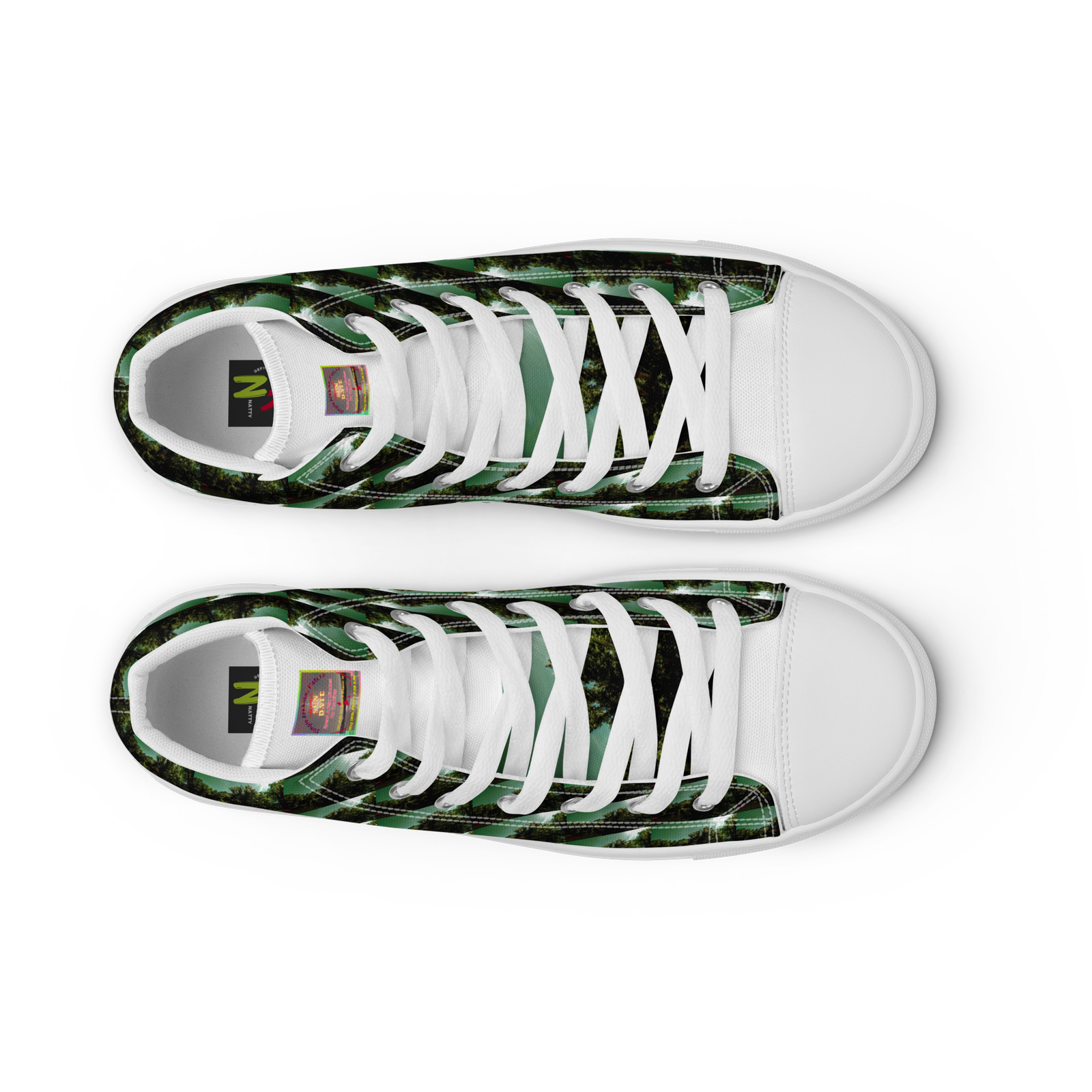 "Natty Kicks" Men’s High Top Canvas Shoes Tree Sunshine Inspirational Print 2 - Image 3