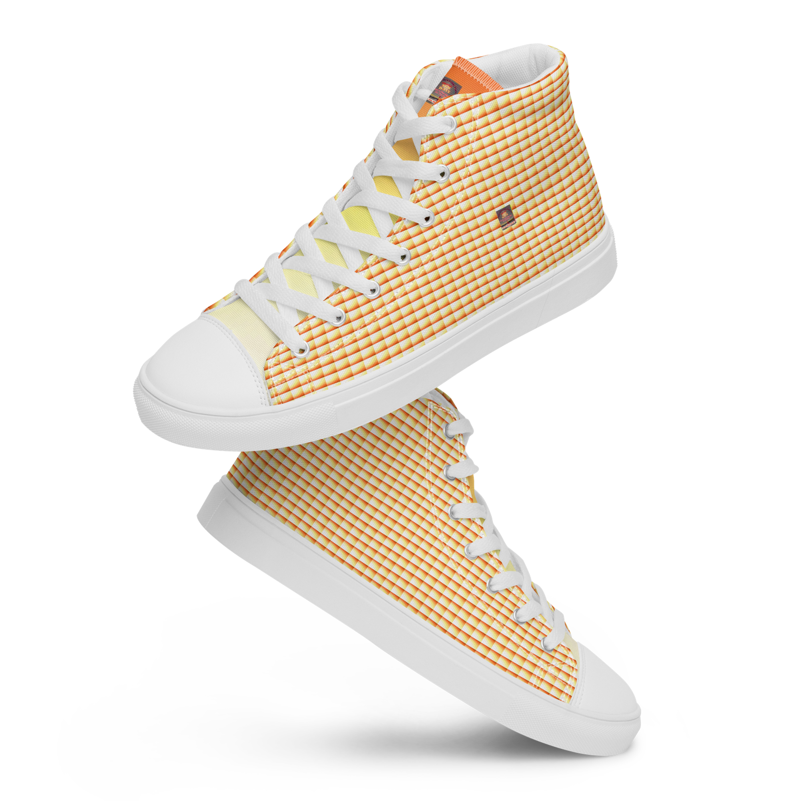 Natty Kicks Orange Yellow Hue Sunrays High Top Canvas Shoes - Image 2