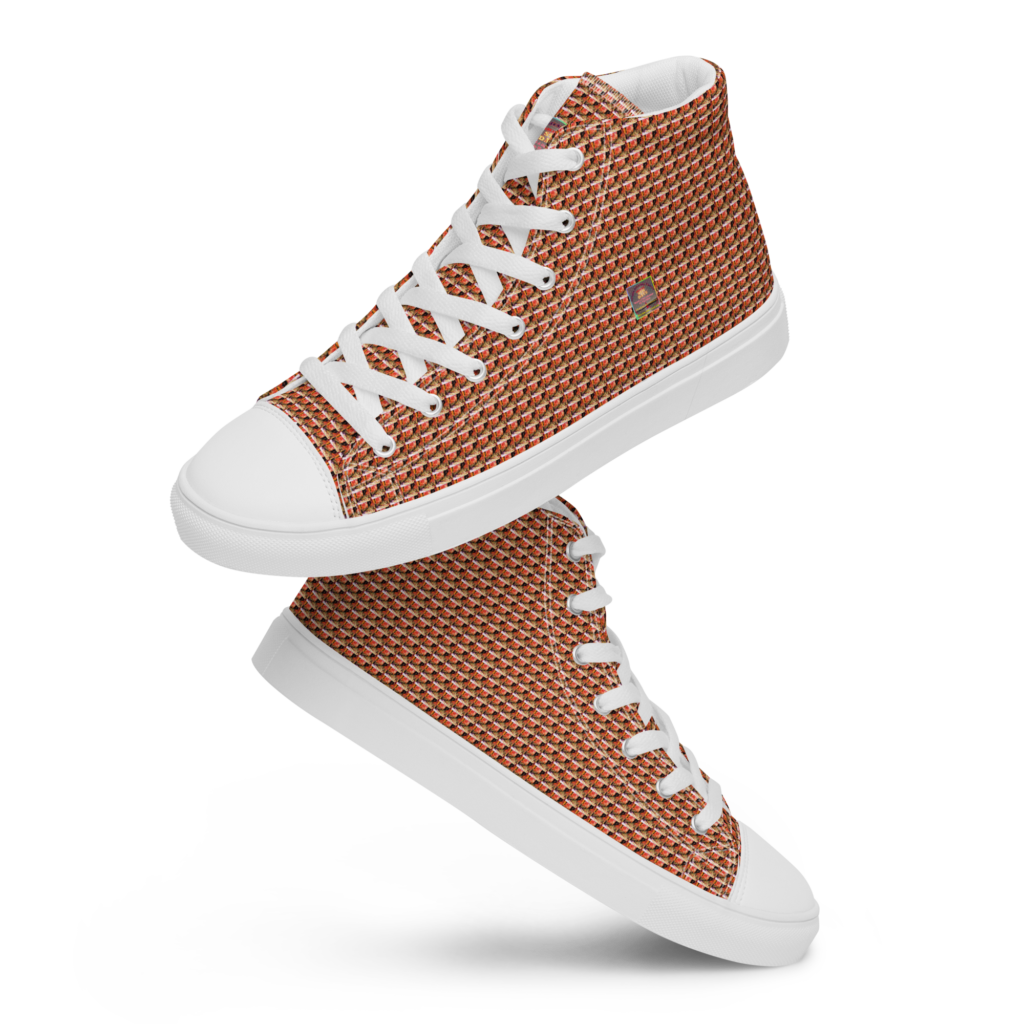 Natty Kicks" Maze Mini -Pattern Duck Men’s High Top Canvas Shoes
