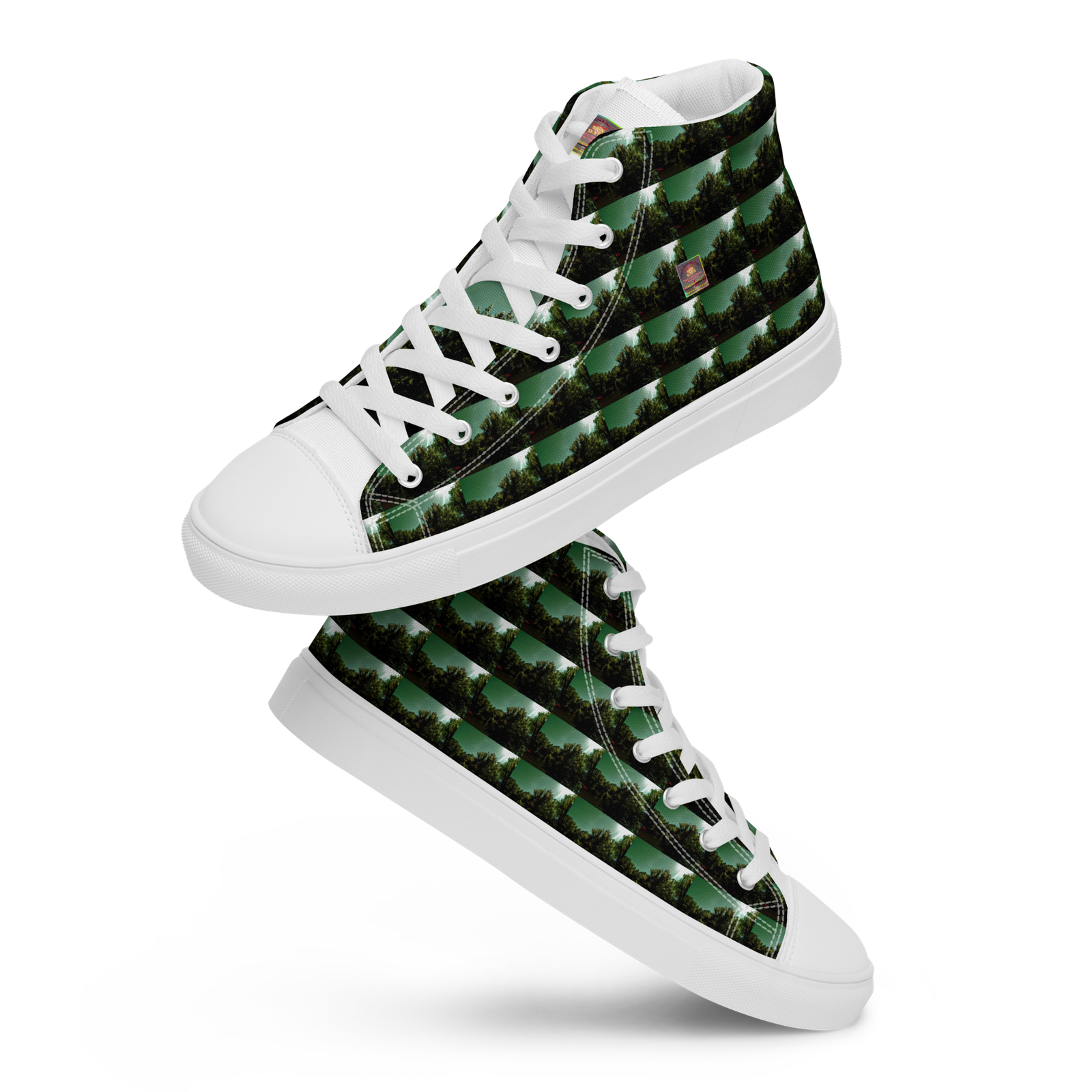 "Natty Kicks" Men’s High Top Canvas Shoes Tree Sunshine Inspirational Print 2 - Image 2