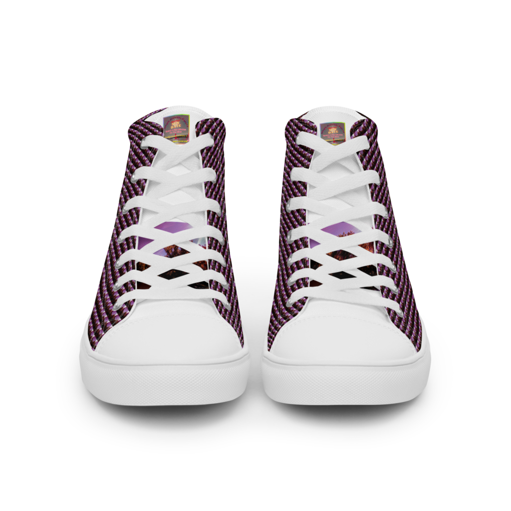 Men’s "Natty Kicks" High Top Canvas Shoes Arkansas Purple Skies
