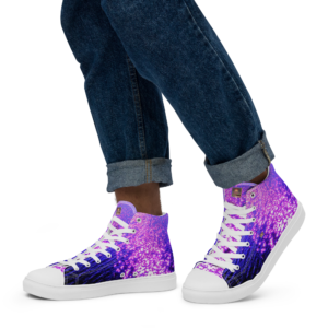 "Natty Kicks" Men&rsquo;s High Top Canvas Shoes Purp Blue