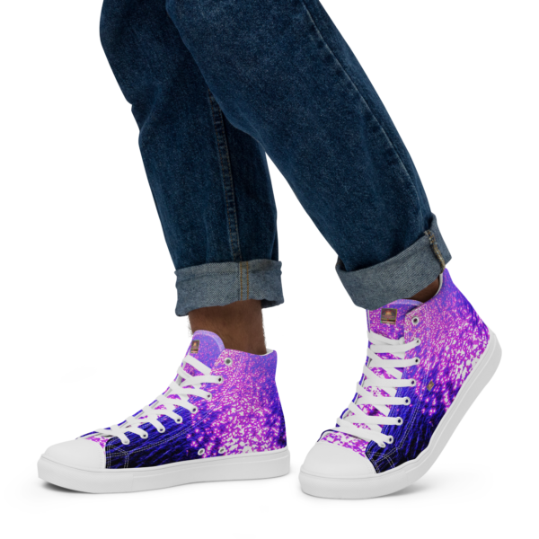 "Natty Kicks" Men’s High Top Canvas Shoes Purp Blue