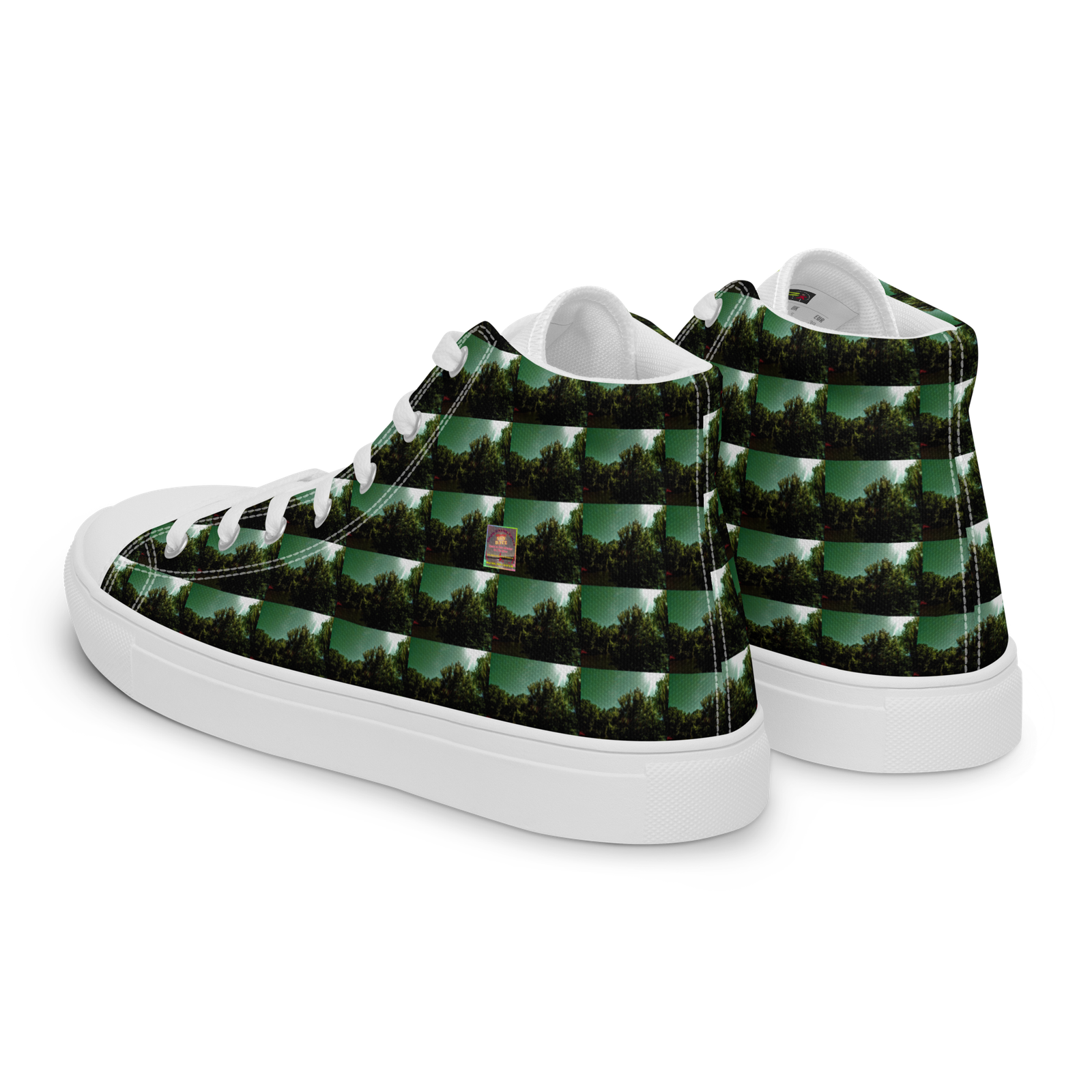 "Natty Kicks" Men’s High Top Canvas Shoes Tree Sunshine Inspirational Print 2 - Image 7