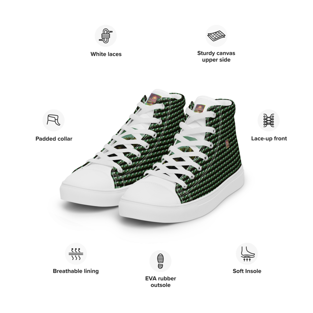 "Natty Kicks" Men’s High Top Canvas Shoes Tree Sunshine Inspirational