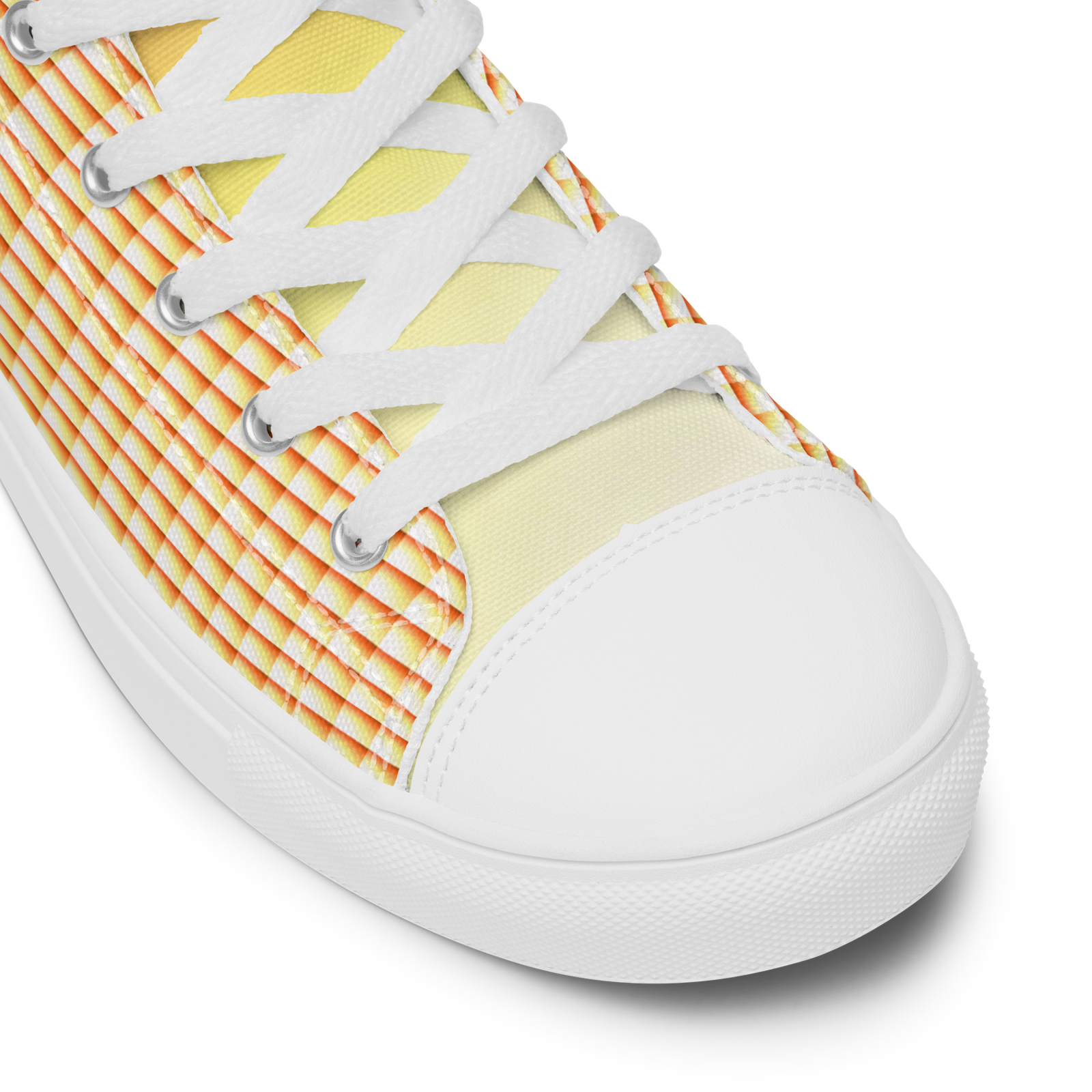 Natty Kicks Orange Yellow Hue Sunrays High Top Canvas Shoes - Image 5