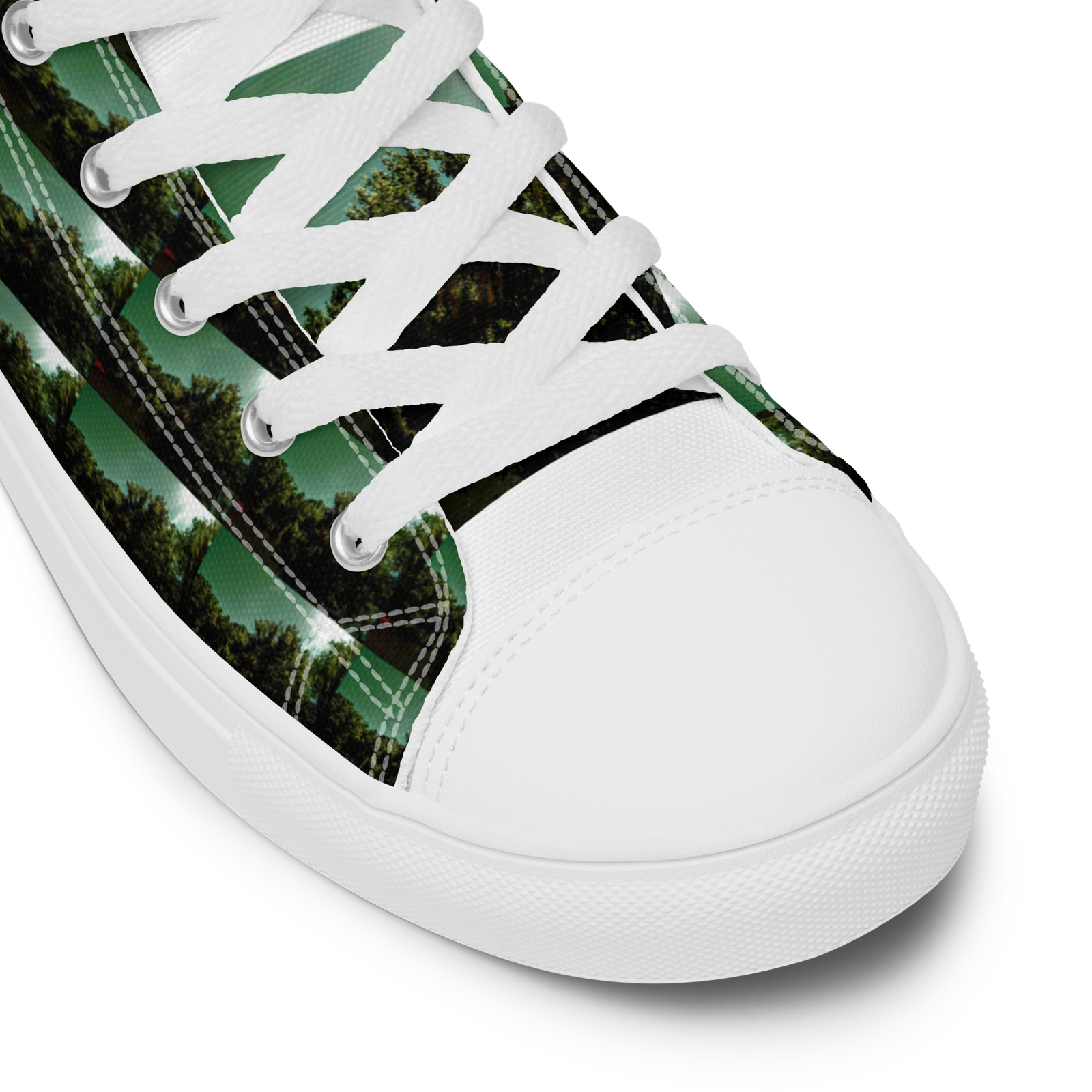 "Natty Kicks" Men’s High Top Canvas Shoes Tree Sunshine Inspirational Print 2 - Image 6