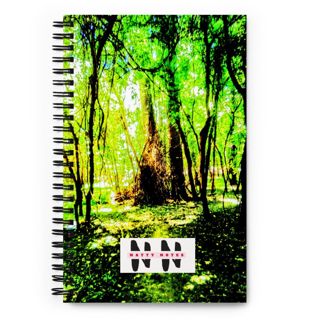 "Natty Notes" May Trails Lime -Green Trees Spiral Notebook