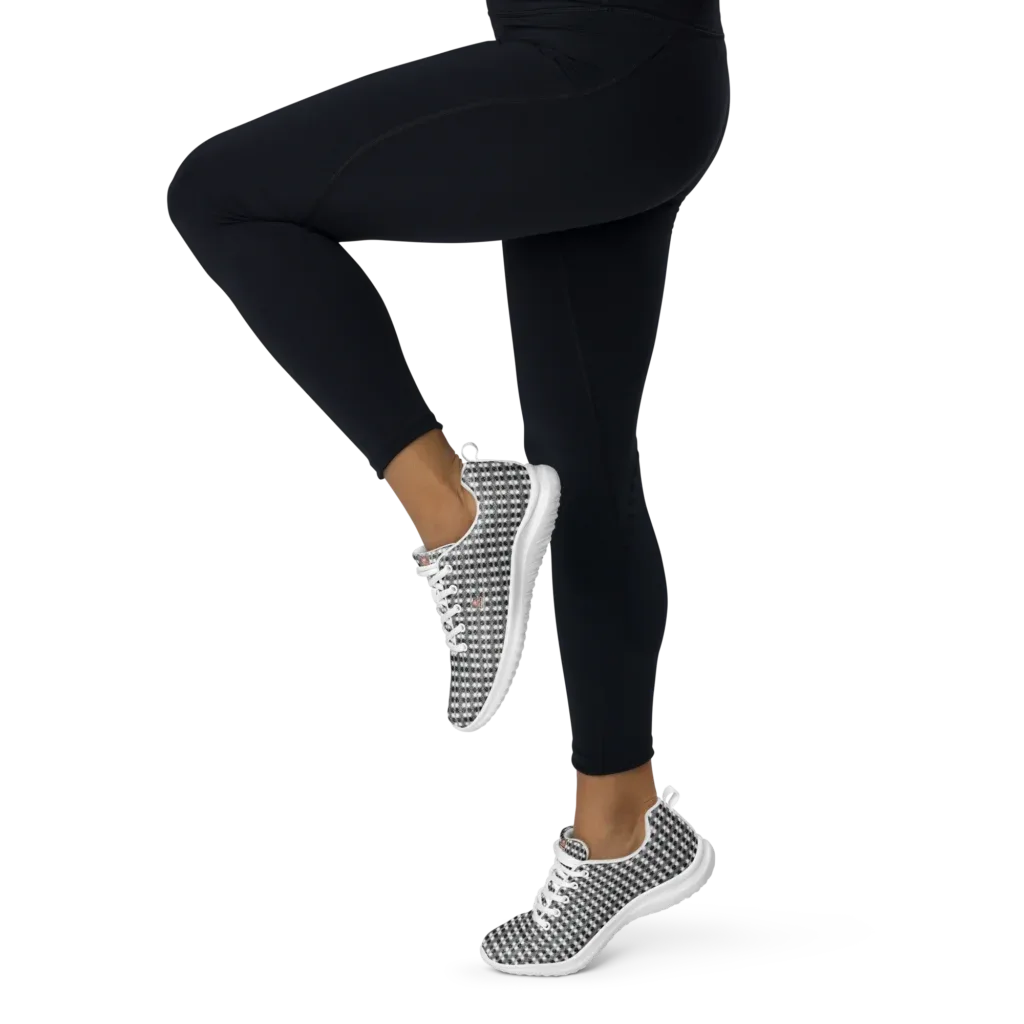 "Natty Kicks"  Black/White/Grey Mirror Print Women’s Athletic Shoes