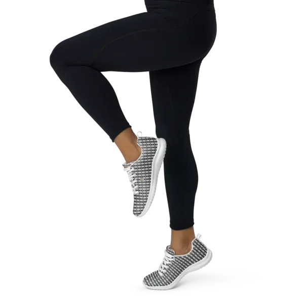 "Natty Kicks"  Black/White/Grey Mirror Print Women’s Athletic Shoes