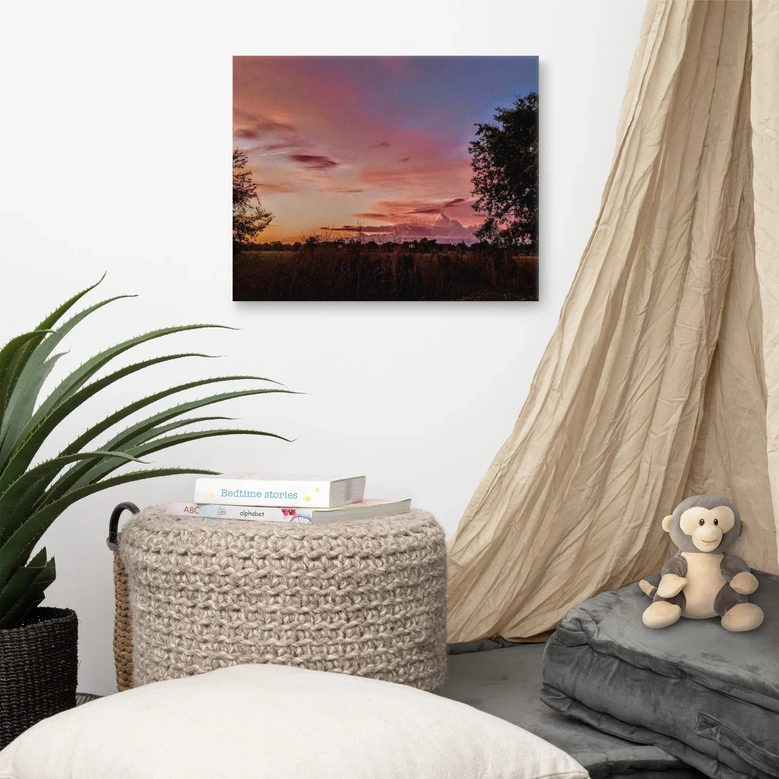 Beautiful Arkansas Sunset 21 Satin Pink Aleutian Blue Skies Print - Image 4