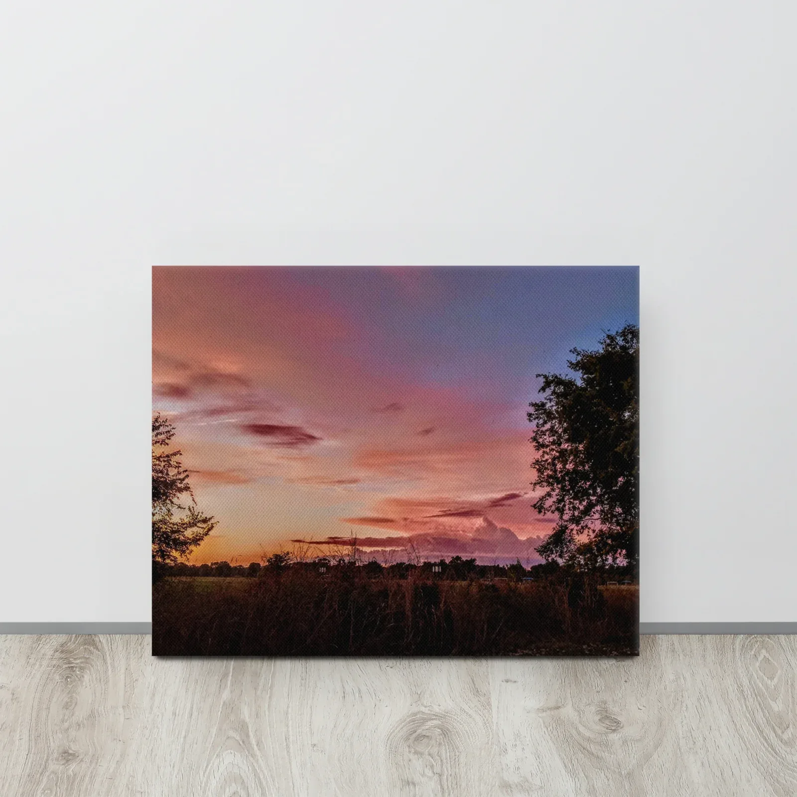 Beautiful Arkansas Sunset 21 Satin Pink Aleutian Blue Skies Print - Image 5