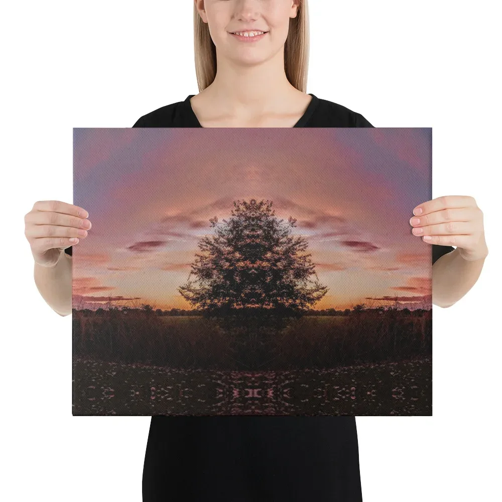 Beautiful Arkansas Satin Pink Aleutian Blue Mirror Print - Image 2