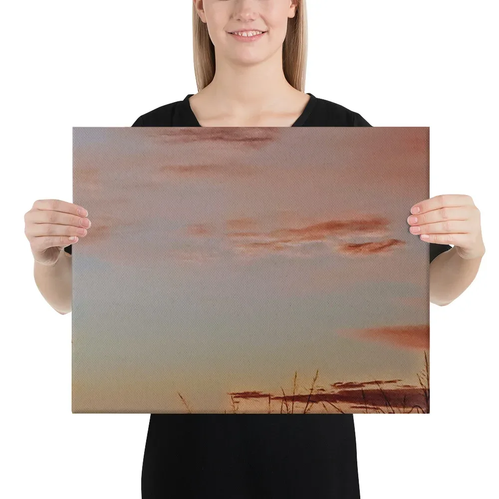 Exquisite Arkansas Satin Light Pink Skies Clouds Print - Image 2