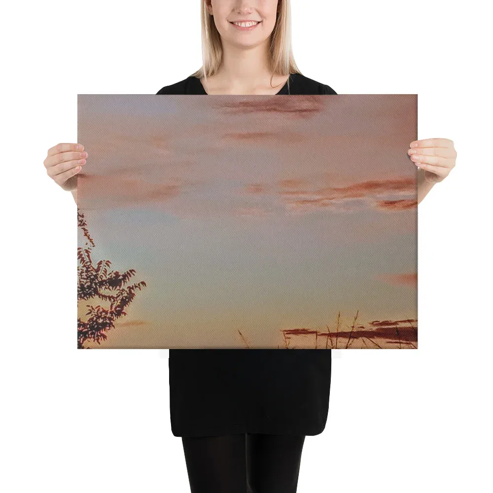 Exquisite Arkansas Satin Light Pink Skies Clouds Print - Image 3