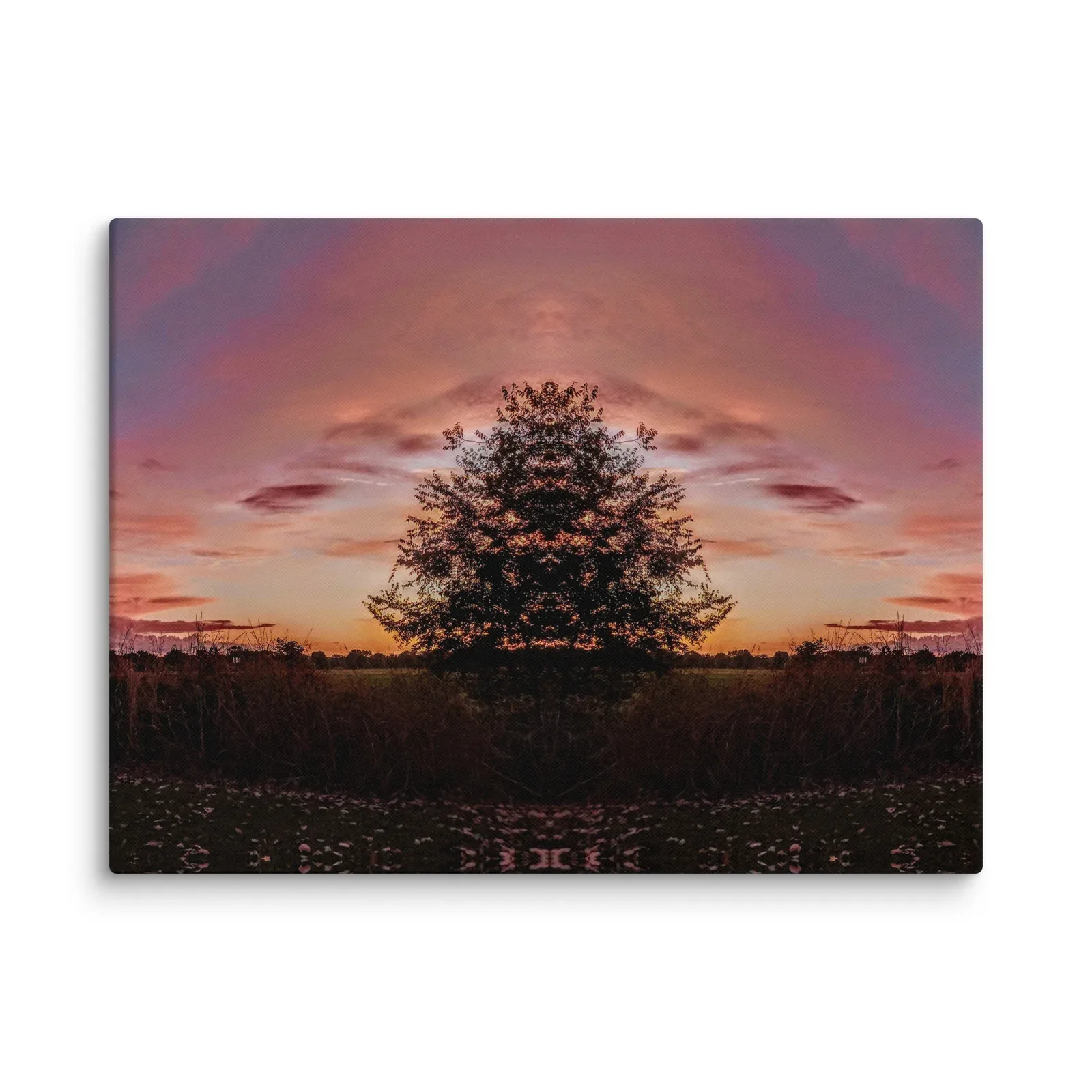 Beautiful Arkansas Satin Pink Aleutian Blue Mirror Print