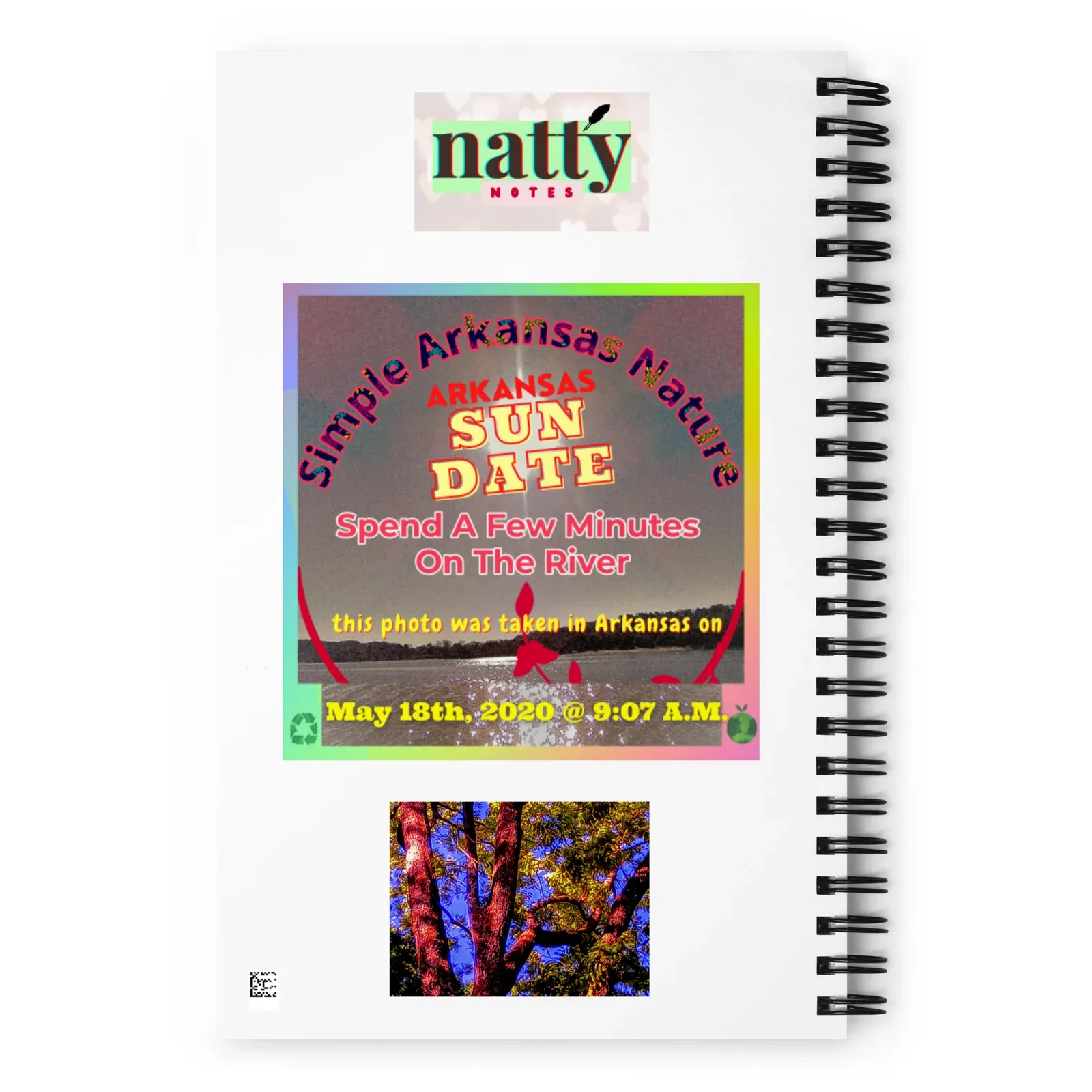 "Natty Notes" Arkansas Purple -Hue Tree Blue Skies Print - Image 2