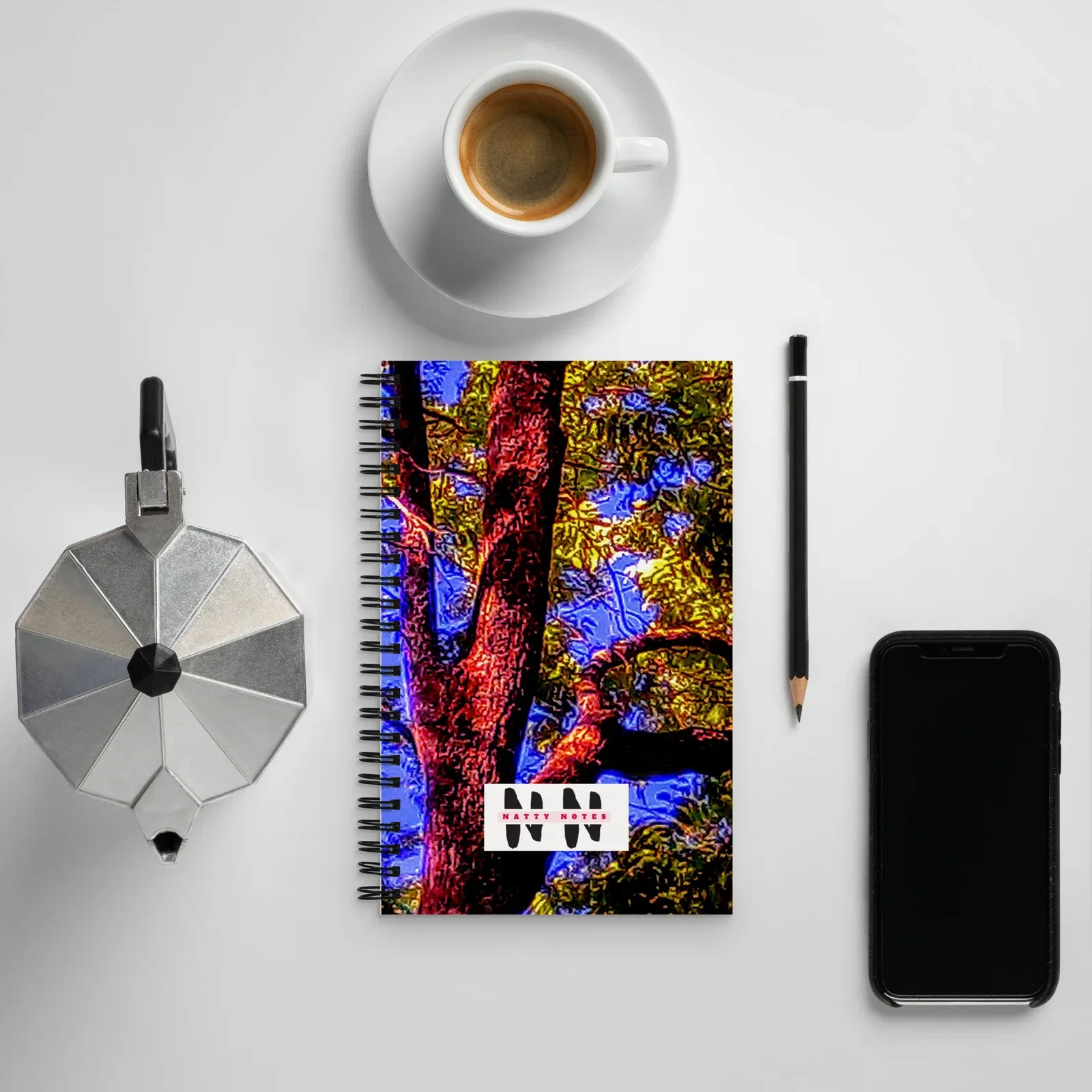 "Natty Notes" Arkansas Purple -Hue Tree Blue Skies Print - Image 3