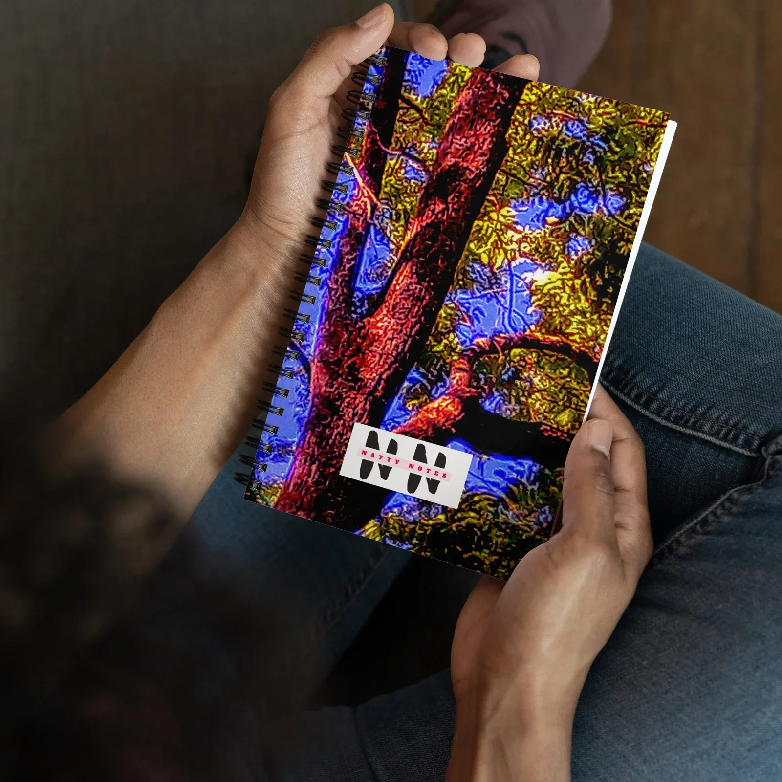 "Natty Notes" Arkansas Purple -Hue Tree Blue Skies Print - Image 4