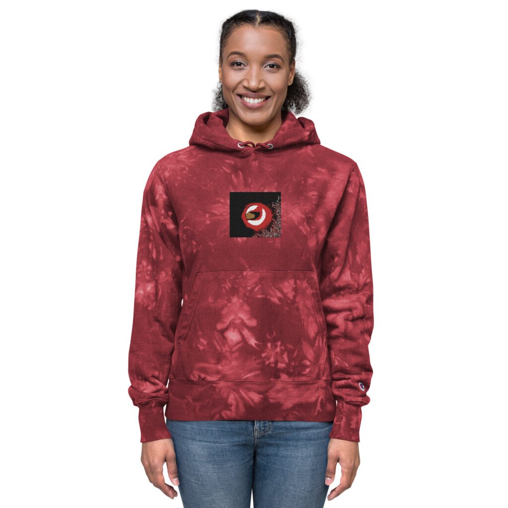 Natty Apparel Unisex Champion Tie-dye Hoodie Mulberry/Black Eye