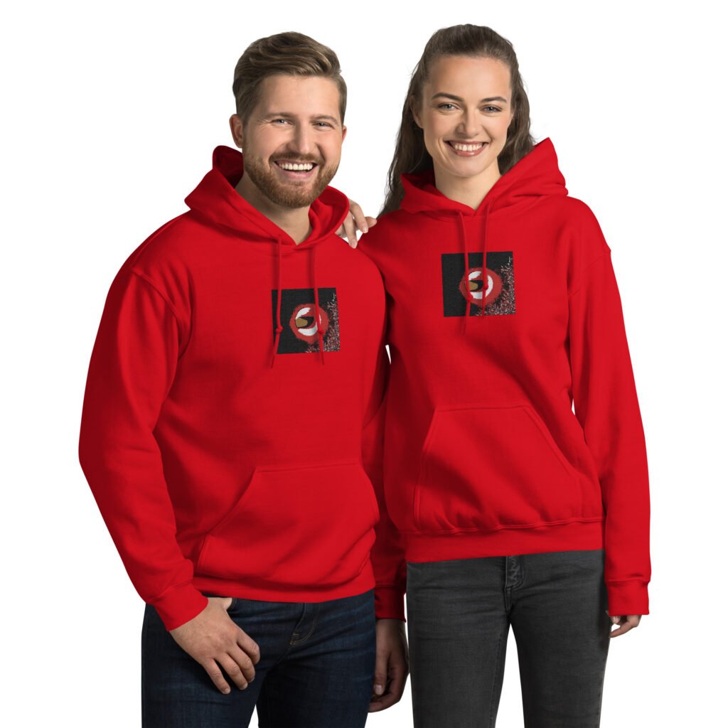Natty Apparel White Moon Unisex Heavy Blend Zip Hoodie Red With Options